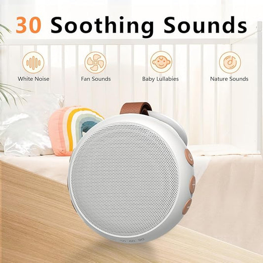 Portable Sound Machine Baby White Noise Machine Pink Noise Machine with 30 Soothing Sounds for Newborn Kids Adults Battery Sleep Brown Noise Masker 4 Timers Memory Function for Travel Home Office