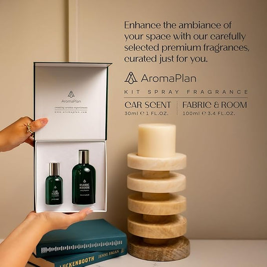 AromaPlan Natural luxurious Room Spray & Car Fragrance Kit, Dubai- Concentrated, Non-Toxic, Odor Eliminator & Long Lasting- Room Spray Air Freshener- Home, Car- 5 Star Hotel (100&30 ml)