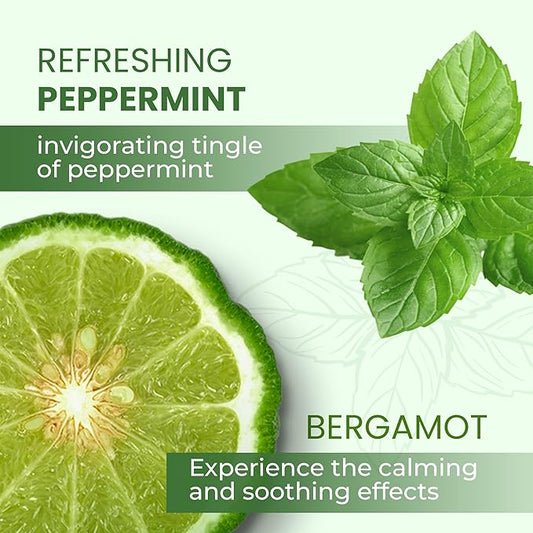 Luxury Foaming Bath - Natural Scented Bubble Bath - with Essential Oils and Epsom Salt - Refreshing Peppermint Scent, 33.8 fl oz / 1L