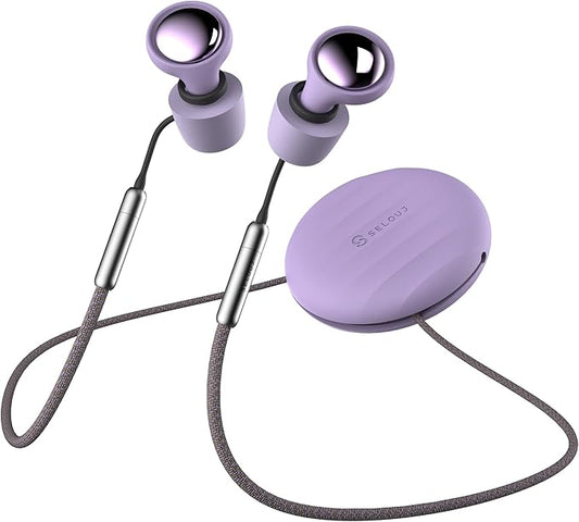 Ear Plugs for Sleeping and Concerts with Cord, Anti-Loss Reusable Earplugs, Ultra-Comfy Earplugs, 45dB Noise Reducing, Hearing Protection for Travel & Focus, 7 Pair Silicone & Foam Eartips, Viloet