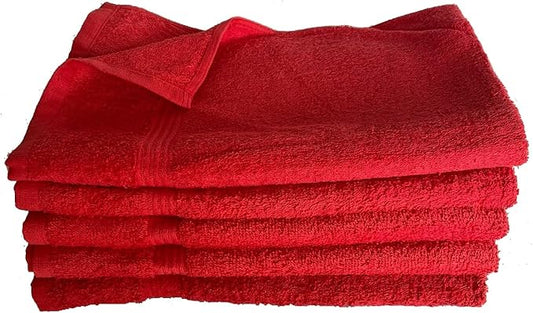 Towel Supercenter 16X27 Salon Hand Towels Colors (36Pack, 60Pack, 120Pack) 100 Percent Cotton for Hair Salons, Nail Salons, Tanning Salons, Bathroom from Towelsupercenter (RED, 120)