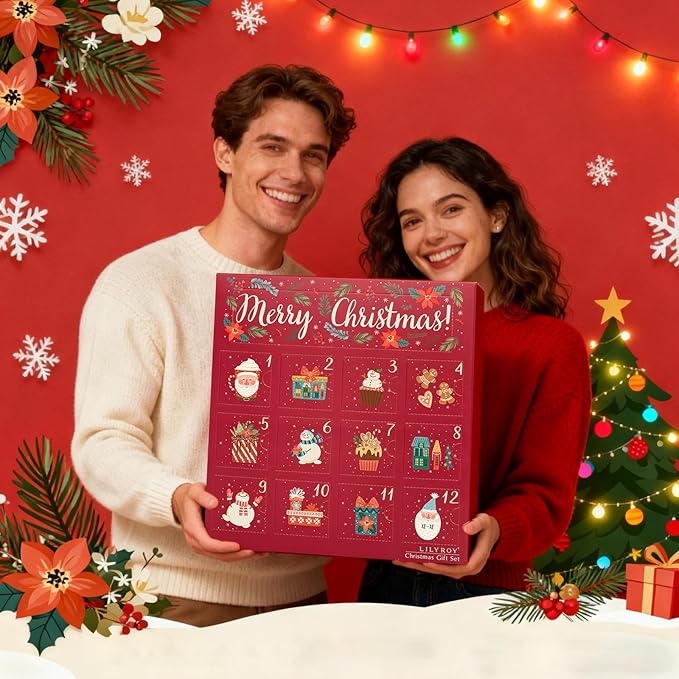 12Pcs Advent Calendar 2025 Christmas Gifts for Kids Women - Christmas Advent Calendar Bath Bomb with Surprise Inside Bath and Body Gift for Sister, Wife, Mom, Son, Daughter｜Spa Gift Set Idea for Kids