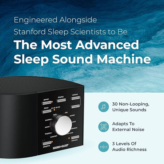 Sound+Sleep High Fidelity Sleep Sound Machine with 30 Guaranteed Non-Looping Nature Sounds, and Sleep Timer