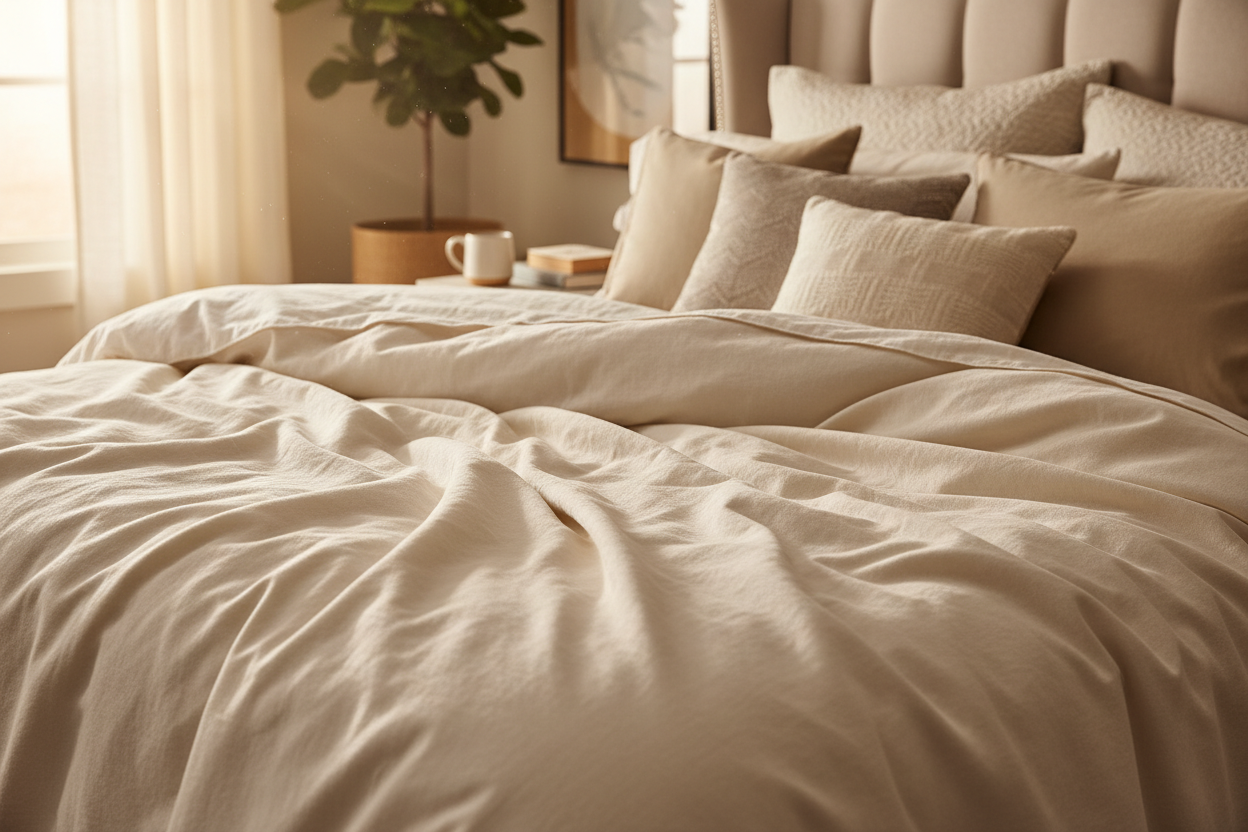 cozy and warm feeling Duvet cover on the bed